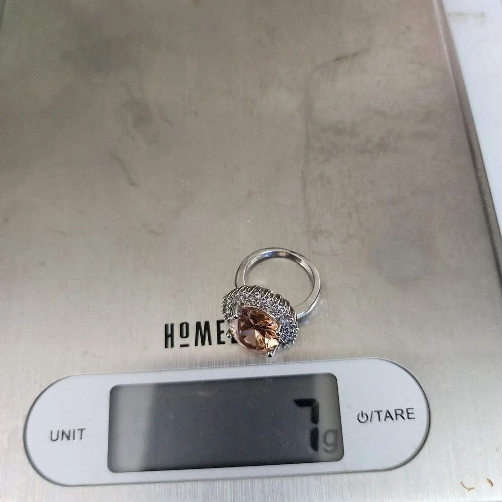 Vintage Sterling .925 Topaz Lab Created Statement Ring Size 6.75
